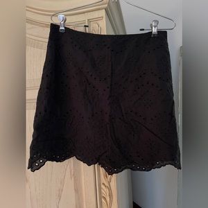 Black lined eyelet skirt. Size large